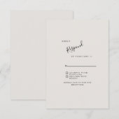 Beige Neutral Simple Modern Wedding RSVP (Voorkant / Achterkant)