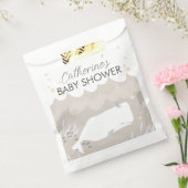 Beige Neutral White Whale Baby shower Bedankzakje (Gezegeld)