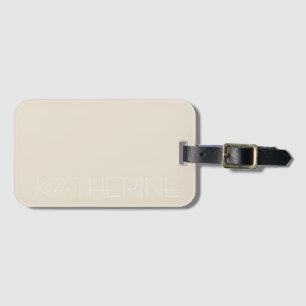 Beige neutrale aardse natuurlijke toon gepersonali bagagelabel