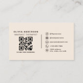 Beige Neutrale Massage Therapeut QR Code Visitekaartje (Achterkant)