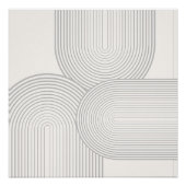 Beige Neutrale Symmetrische Regenboogvorm Wit Perfect Poster (Voorkant)