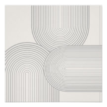 Beige Neutrale Symmetrische Regenboogvorm Wit