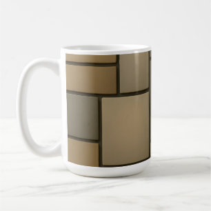 Beige Neutrale Tegels Mozaïekpatroon Koffiemok