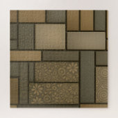 Beige Neutrale Tegels Mozaïekpatroon Legpuzzel (Horizontaal)