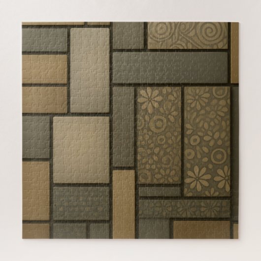 Beige Neutrale Tegels Mozaïekpatroon Legpuzzel (Verticaal)