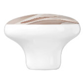Beige Neutralen Abstracte Kunst Keramische Knop (Zijkant)