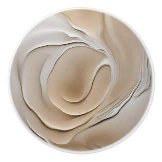 Beige Neutralen Trenden Abstracte Kunst Keramische Knop