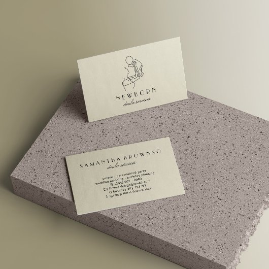 Beige New Born Baby Doula Visitekaartje