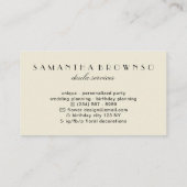 Beige New Born Baby Doula Visitekaartje (Achterkant)