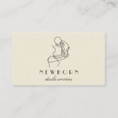 Beige New Born Baby Doula Visitekaartje (Voorkant)