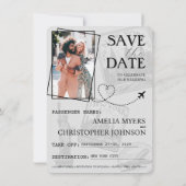 Beige New York City Passport Bewaar de datum Save The Date (Achterkant)