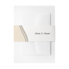 Beige, Nieuwe Start, Trouwstationery Uitnodigingen Wikkel