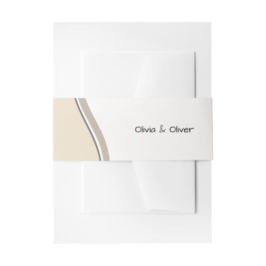 Beige, Nieuwe Start, Trouwstationery Uitnodigingen Wikkel (Voorkant Voorbeeld)