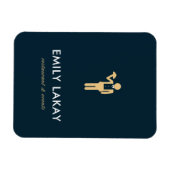 Beige ober silhouette blauw magneet (Horizontaal)