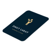 Beige ober silhouette blauw magneet (Linkerzijde)