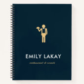 Beige ober silhouette blauw notitieboek (Voorkant)