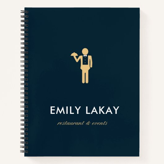 Beige ober silhouette blauw notitieboek (Voorkant)