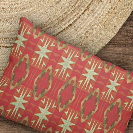 Beige Ochre Bruin Rood Oranje Tribal Kunstpatroon Kussensloop