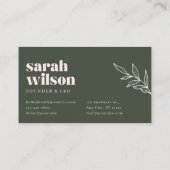 Beige Olive Green Health Wellness Visitekaartje (Achterkant)