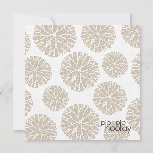 BEIGE onder het Zee koraal modern VRIJGEZELLENFEES Kaart (Achterkant)