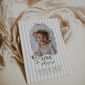 Beige One Silly Goose 1st Birthday Invitation Kaart
