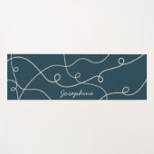 Beige Op Blauwe Geometrische Lussen Patroon En Naa Yogamat (Voorkant (horizontaal))