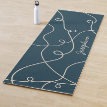 Beige Op Blauwe Geometrische Lussen Patroon En Naa