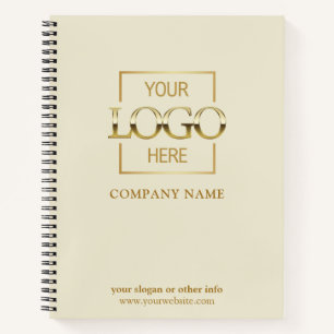 Beige op maat gemaakt zakelijk logo promotionele b notitieboek