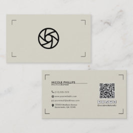Beige op maat gemaakte logo fotografiebeugels mode visitekaartje
