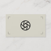 Beige op maat gemaakte logo fotografiebeugels mode visitekaartje (Voorkant)