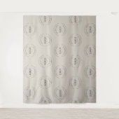 Beige op maat gemaakte witte Logo step and repeat Wandkleed (Voorkant)
