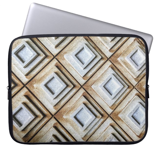Beige oppervlakte laptop sleeve (Voorkant)