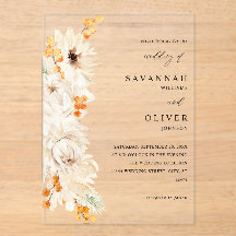 Beige & Oranje Bloem Bruiloft