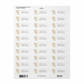 Beige & Oranje Bloem Retour Adres Label (Full Sheet)