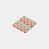 Beige Oranje Bruin Geruit Retro Patroon Post-it® Notes (Schuin)