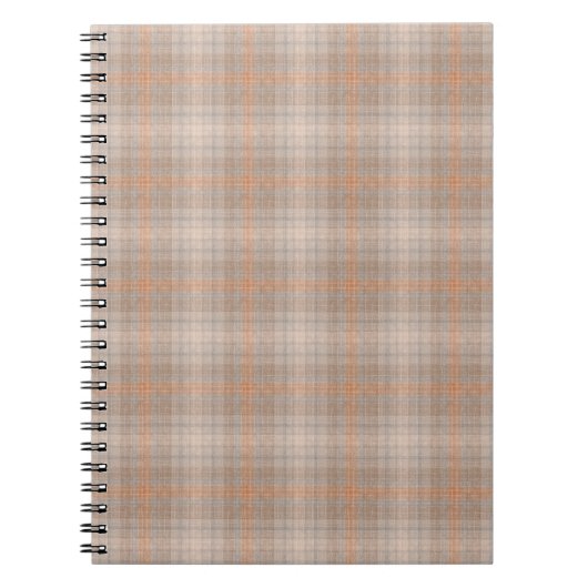 Beige oranje geruit notitieboek (Voorkant)