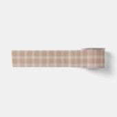 Beige oranje geruit satijnen lint (Voorkant)