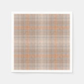 Beige oranje geruit servet (Voorkant)