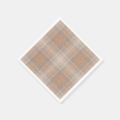 Beige oranje geruit servet (Hoek)