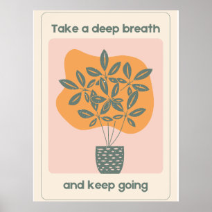 Beige Oranje Organische Esthetische Plant Pot Poster