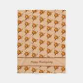 Beige Oranje PUMPKIN Custom HAPPY THANKSGIVING Fleece Deken (Voorkant)