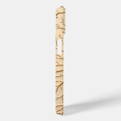 Beige Organic Embossed Branch iPhone Case (Achterkant / Rechts)