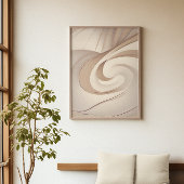"Beige organische werveling" | Abstracte kunst Poster