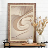 "Beige organische werveling" | Abstracte kunst Poster