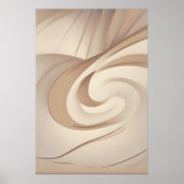 "Beige organische werveling" | Abstracte kunst Poster (Voorkant)