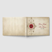 Beige Ornament en Red Rose Gastenboek (Volledig)