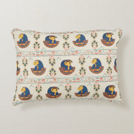 Beige ornamentale Egyptische Tefnut patroon Accent Kussen