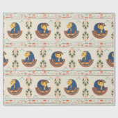Beige ornamentale Egyptische Tefnut patroon Cadeaupapier (Vlak)