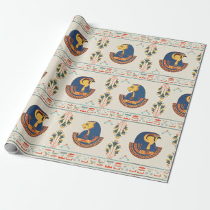 Beige ornamentale Egyptische Tefnut patroon Cadeaupapier