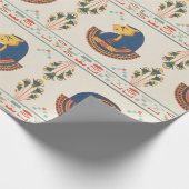 Beige ornamentale Egyptische Tefnut patroon Cadeaupapier (Hoek)